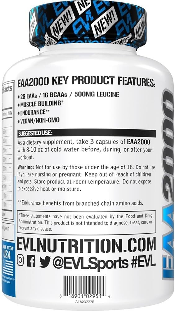 Nutrition EAA2000 – 2g Essential Amino Acids – 30 Servings