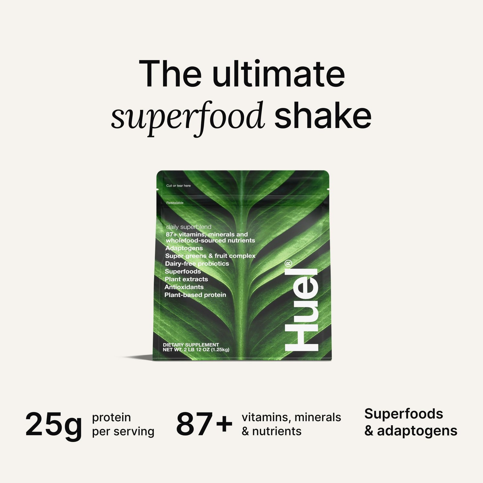 Huel Daily Superblend Vanilla Powder 25G Plant Based Protein Super Greens