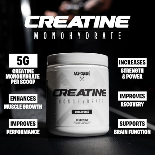 Creatine Monohydrate Unflavored 50 Servings Pure Strength