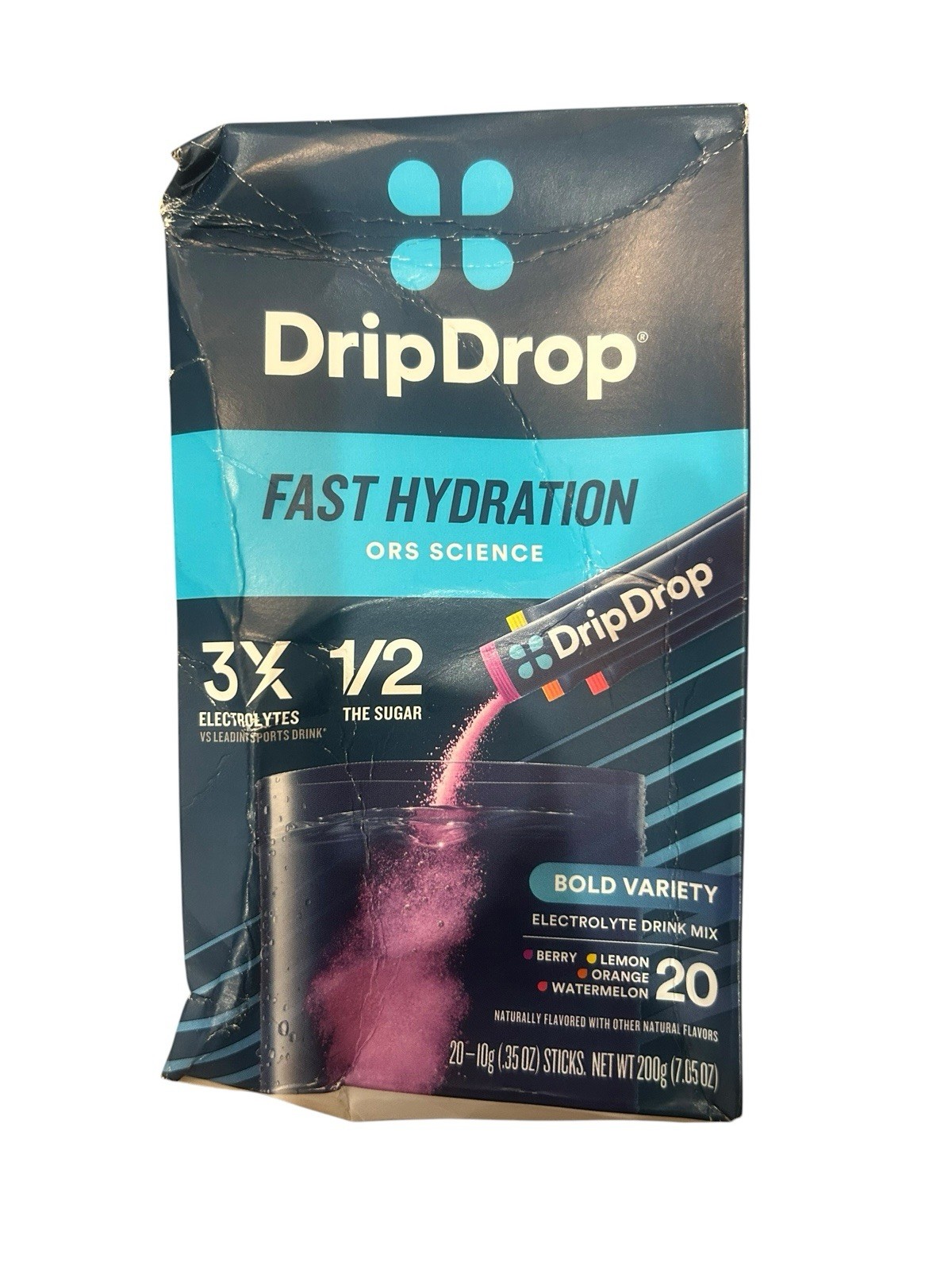 DripDrop Hydration Electrolyte Drink Mix Bold Variety – 20 Count – Ex: 11/28