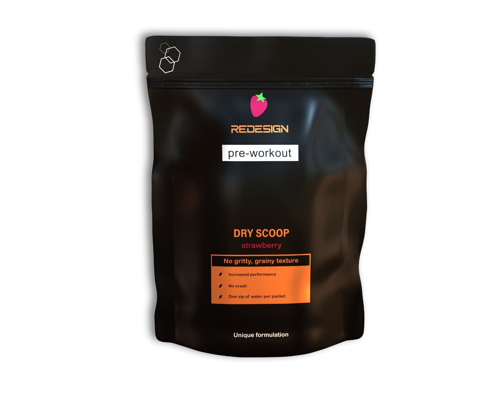 DRYSCOOP by Redesign (Pre-workout formula) strawberry flavor, pack of 10