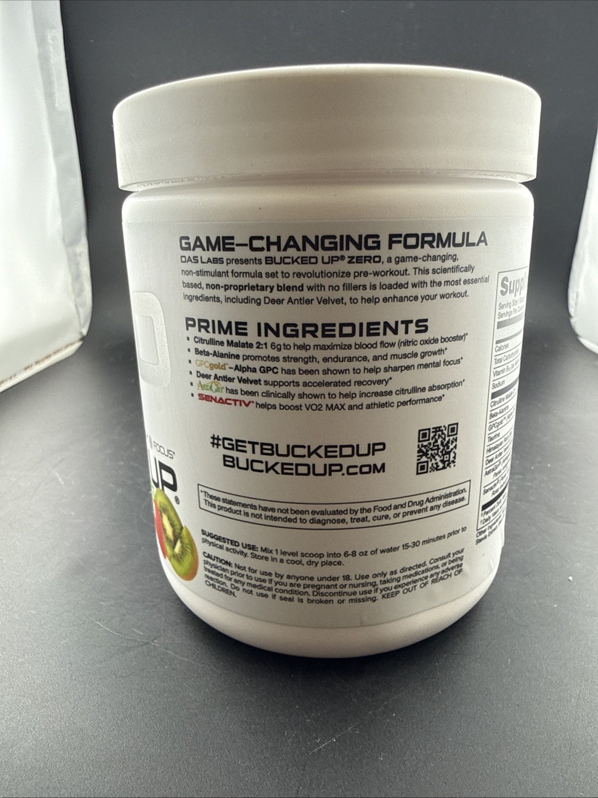 Bucked Up Zero Non-Stimulant Pre-Workout Strawberry Kiwi 11.09 oz