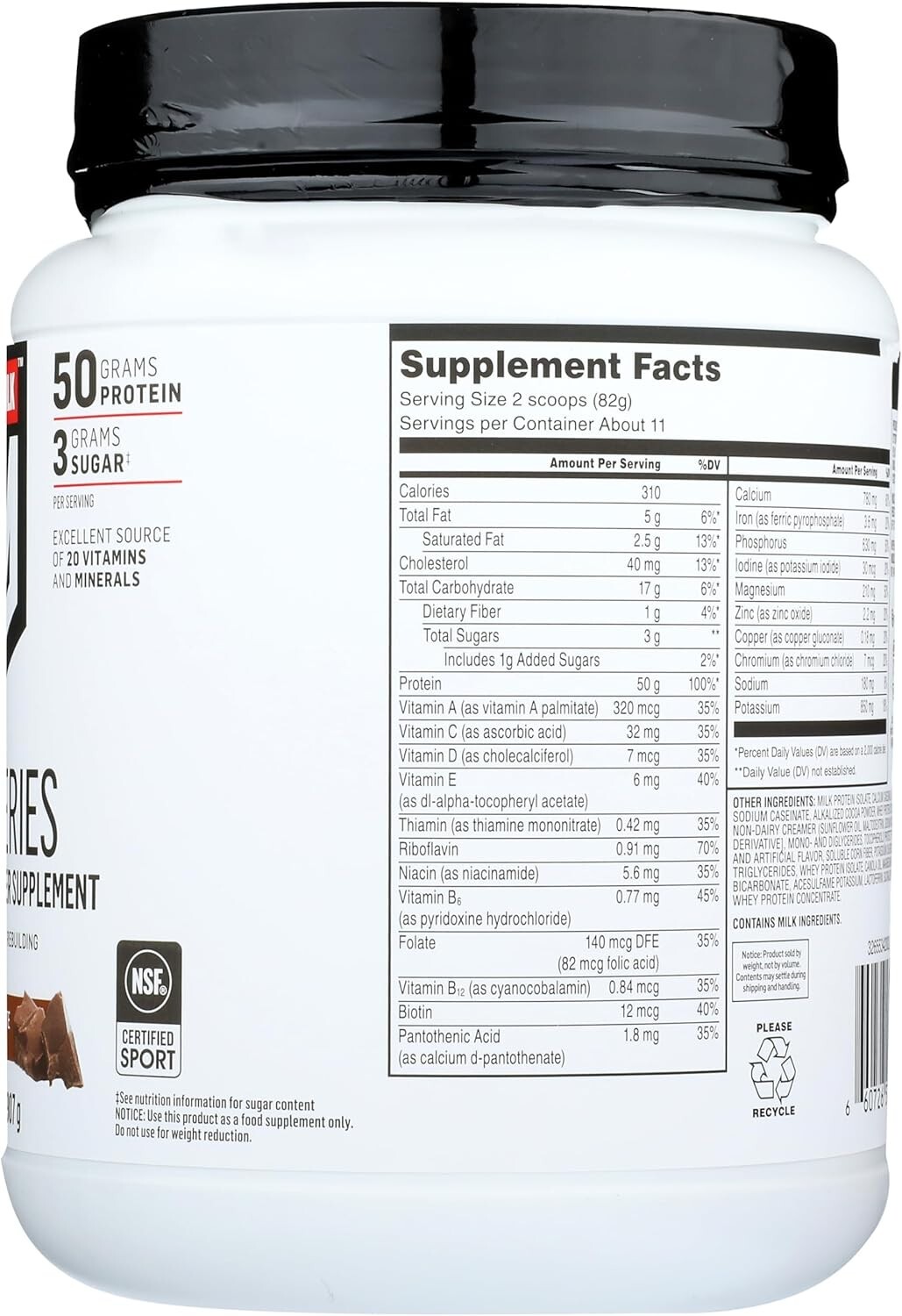 Knockout Chocolate Protein Powder – 2lb Muscle Milk Pro Series 50 for Energy