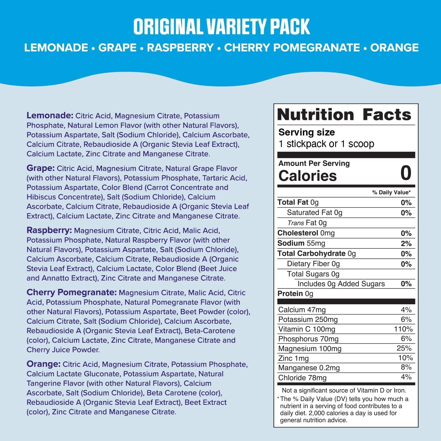 Electrolyte Boost: 20 Stickpacks of Sugar-Free, Plant-Based Hydration Powder