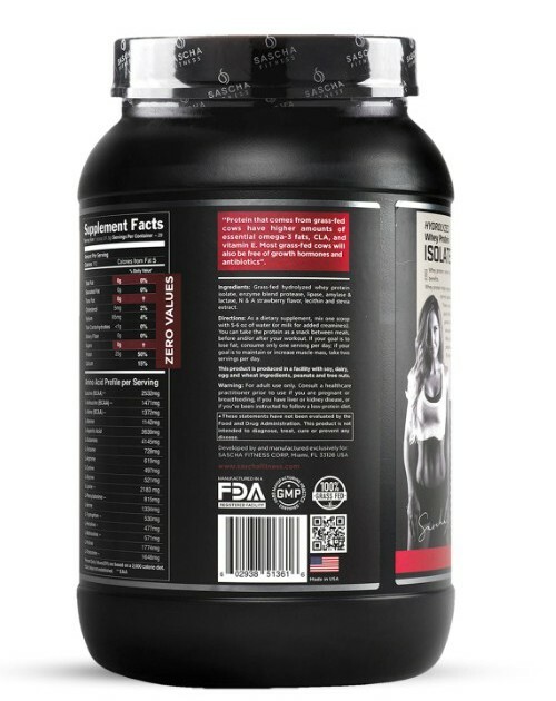HYDROLYZED WHEY PROTEIN ISOLATE STRAWBERRY By Sascha Fitness