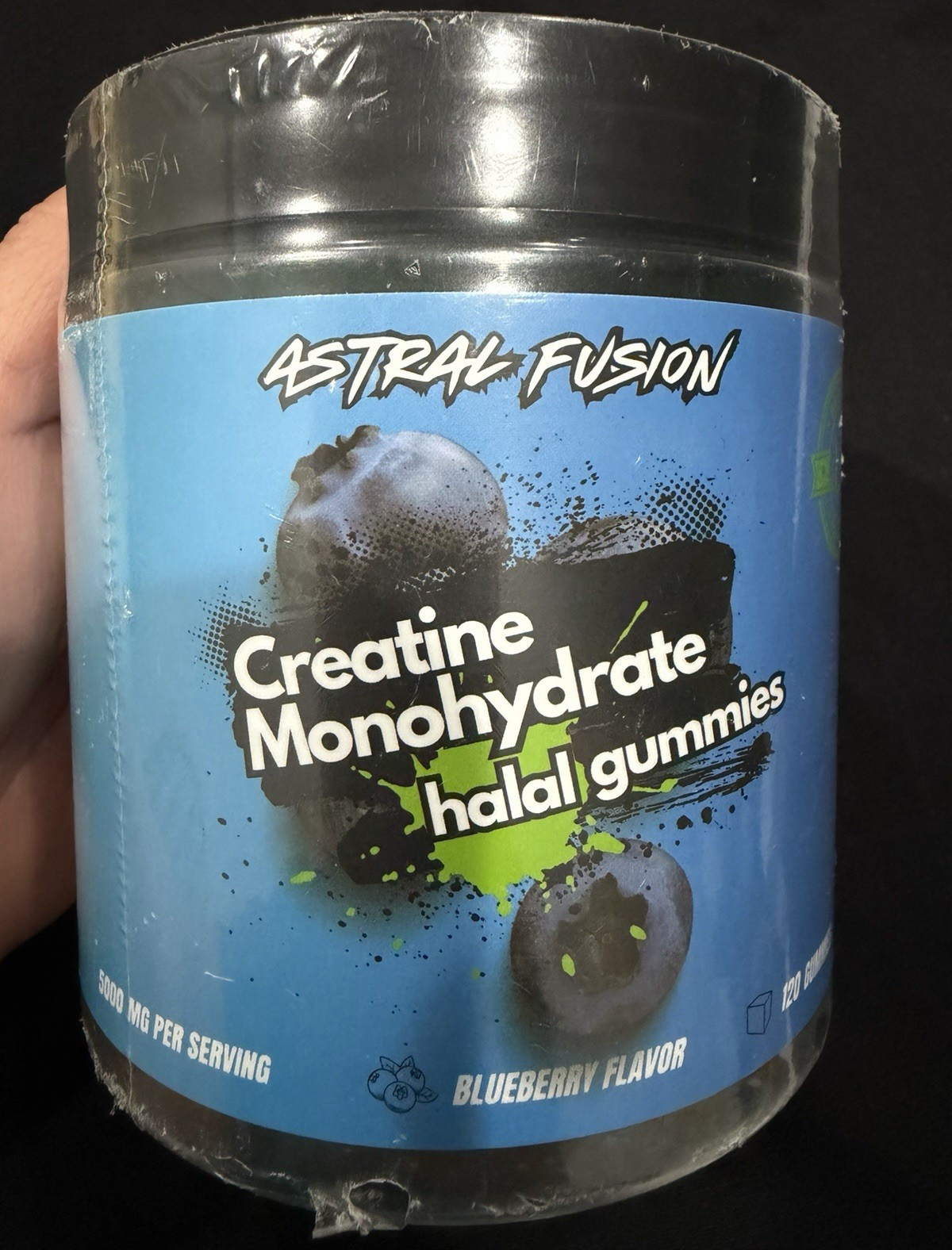 Astral Fusion Creatine Monohydrate Gummies Halal Blueberry 120ct 5000mg