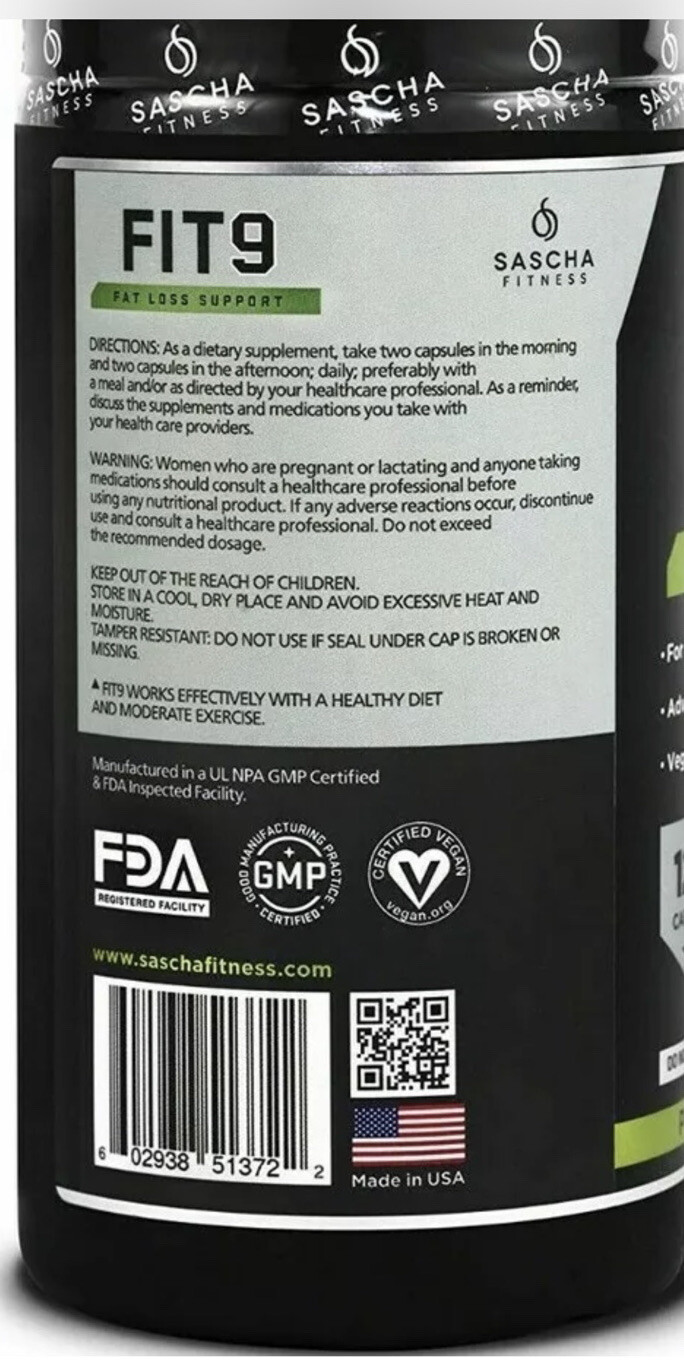 Sascha Fitness Original FIT 9. INTERNATIONAL SHIPPING AVAILABLE!!!