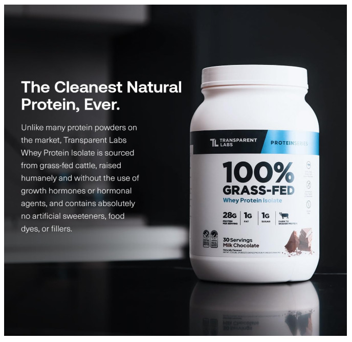 Grass Fed Whey Isolate Milk Chocolate 28g Protein 30Sv Gluten Free