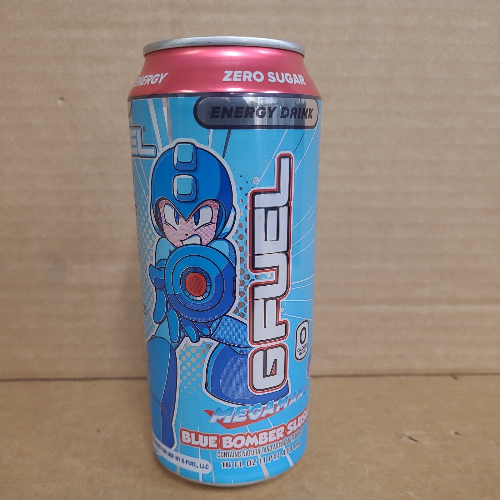 Megaman Blue Bomber Slushee G Fuel Energy Drink Full 16 FL OZ Limited Edition