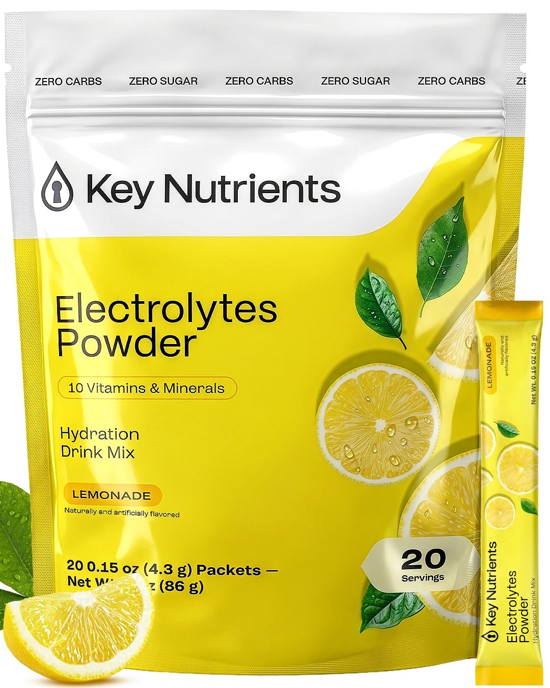 Selenium Electrolytes Packets – Multivitamin Lemonade 20 Pack Hydration Packe…