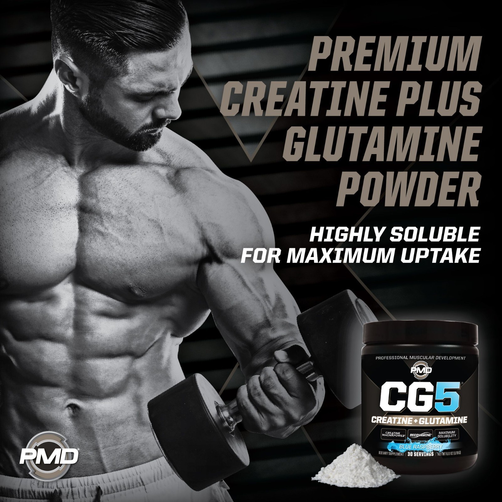 CG5-Creatine/Glutamine Powder-Strength, Power & Recovery-Blue Raspberry 30 serve