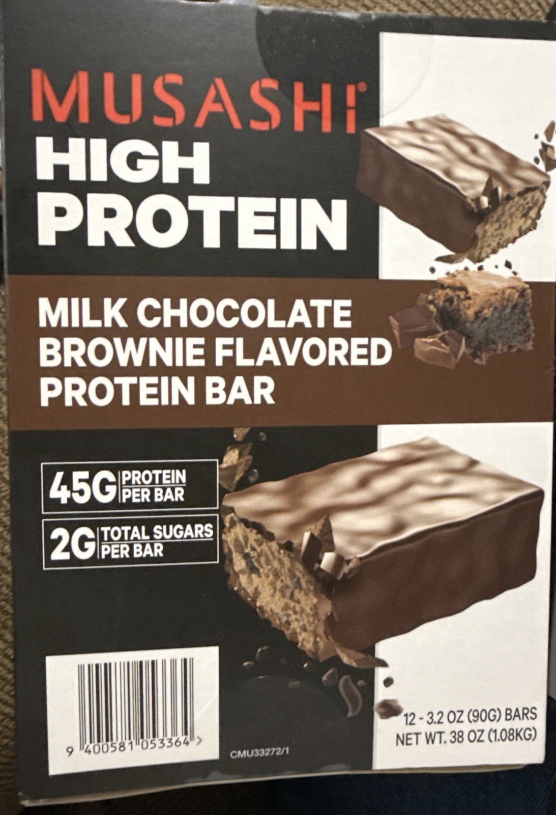 5X Musashi High Protein Bar 45G Protein Milk Chocolate Brownie BEST BY 7/31/2026