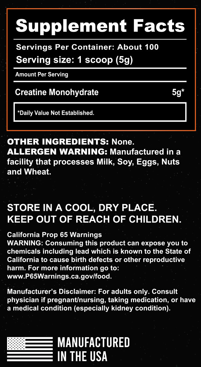 ECLIPSE SPORT SUPPLEMENTS CREATINE MONOHYDRATE 100 Servings 17oz 500g Unflavored