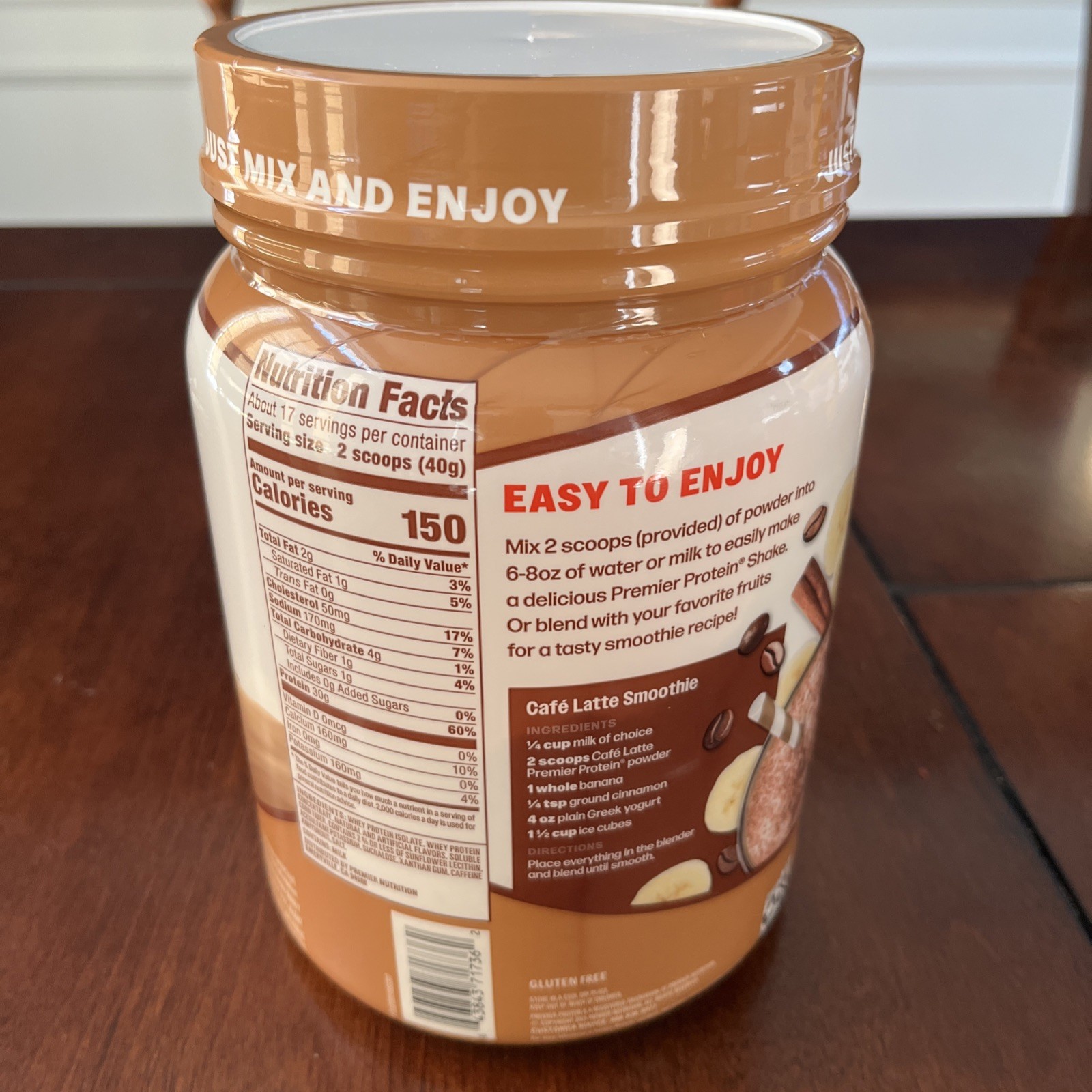 Premier Protein Energy Café Latte Whey Protein Powder 30g 23.9oz Best By: 01/28