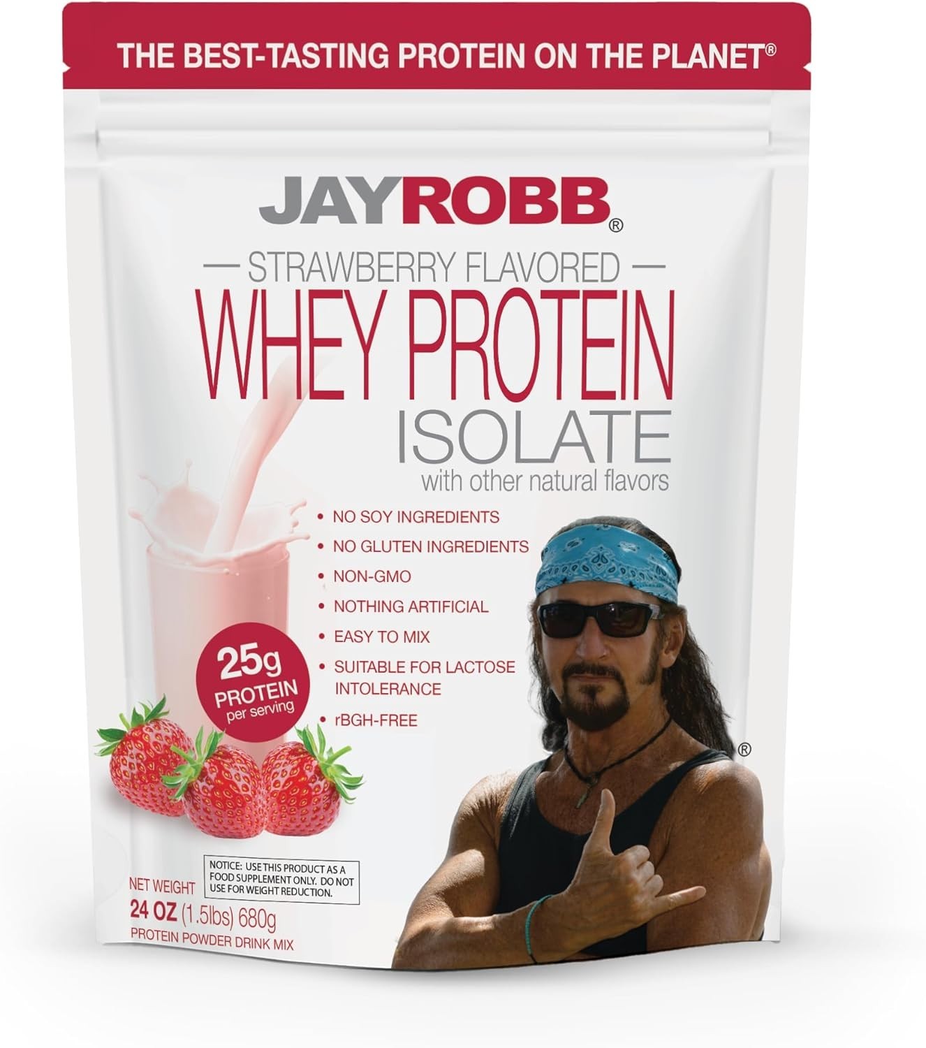 JAYROBB Whey Protein 1.5 Pound, Strawberry