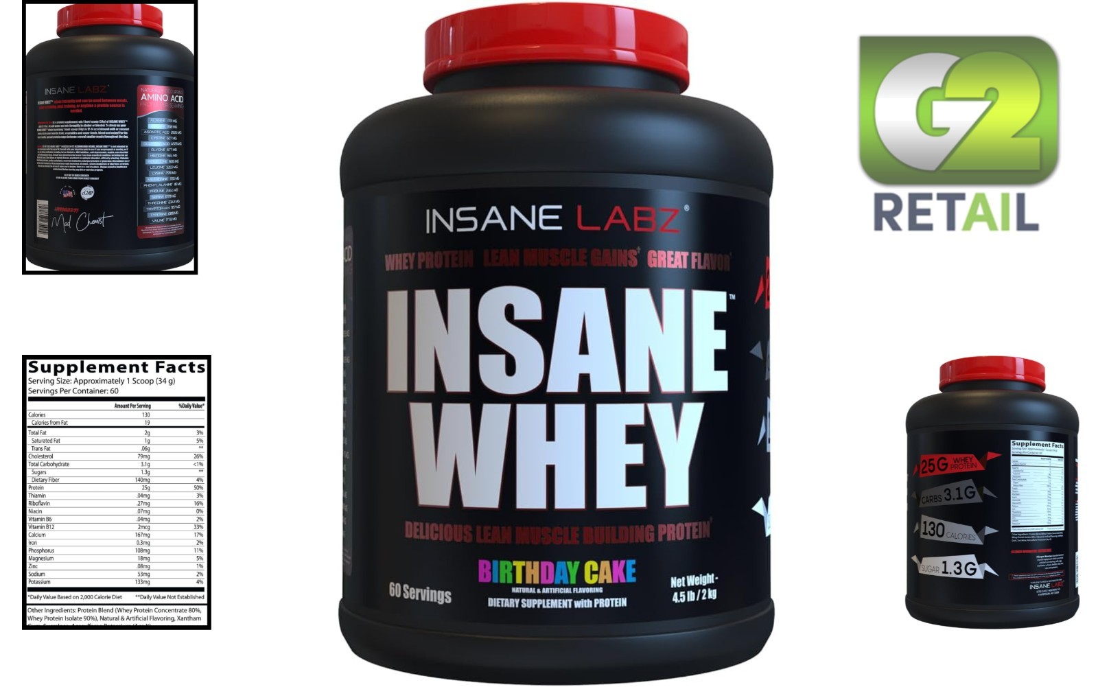 Insane Whey 5lbs Muscle Gainer – BCAA Profile, Perfect Meal Replacement