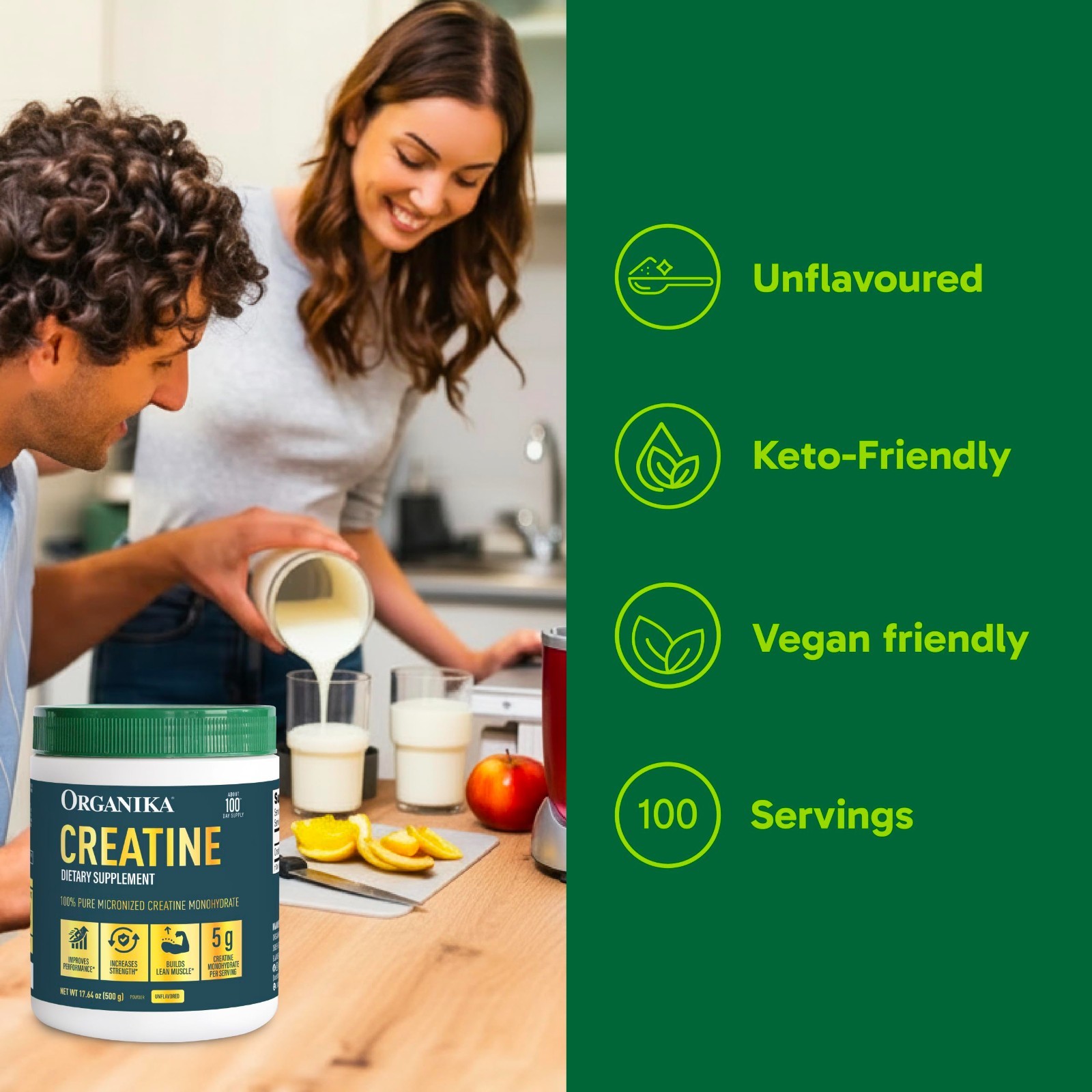 100% Pure Micronized Creatine Powder – Build Lean Muscle, Boost Strength & Recov