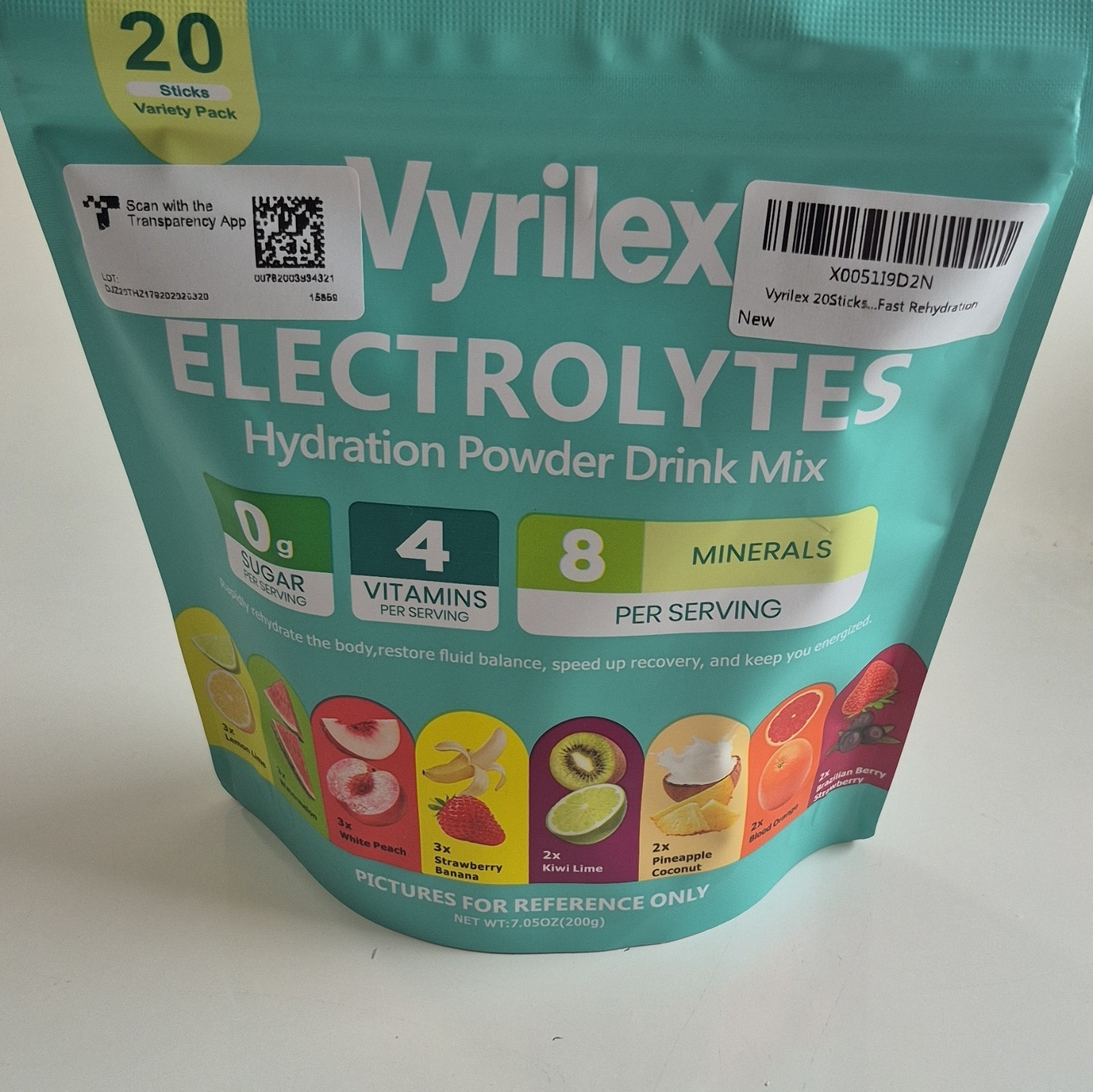 Vyrilex Electrolyte Hydration Powder Drink Mix Sugar-Free Keto Variety 20