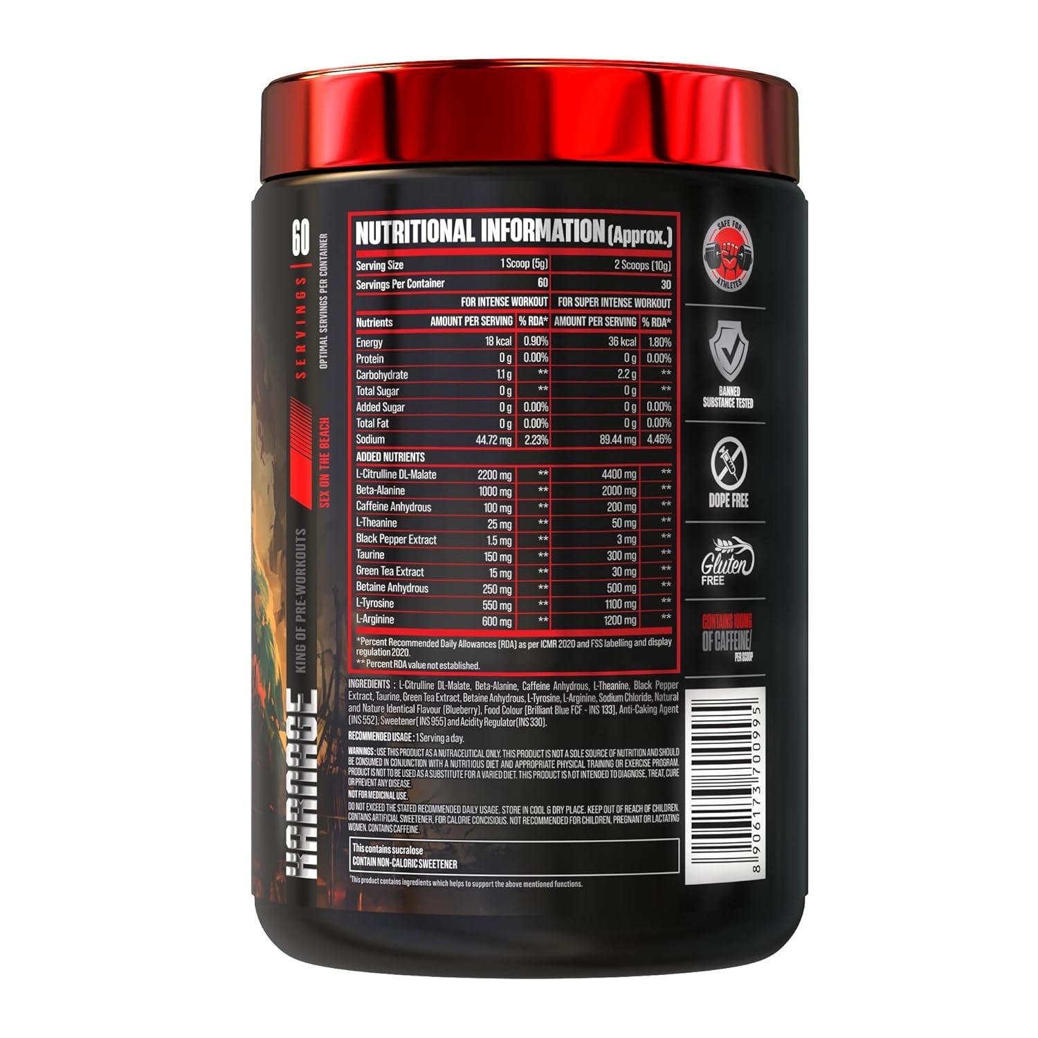 Bigmuscles Nutrition Karnage 60 Servings (Arctic Blast, 300g)