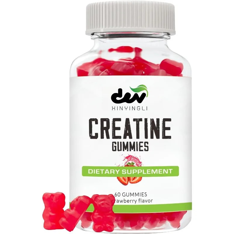 Gommes créatine monohydrate 3g saveur fraise vegan vitamine B12 60 pcs