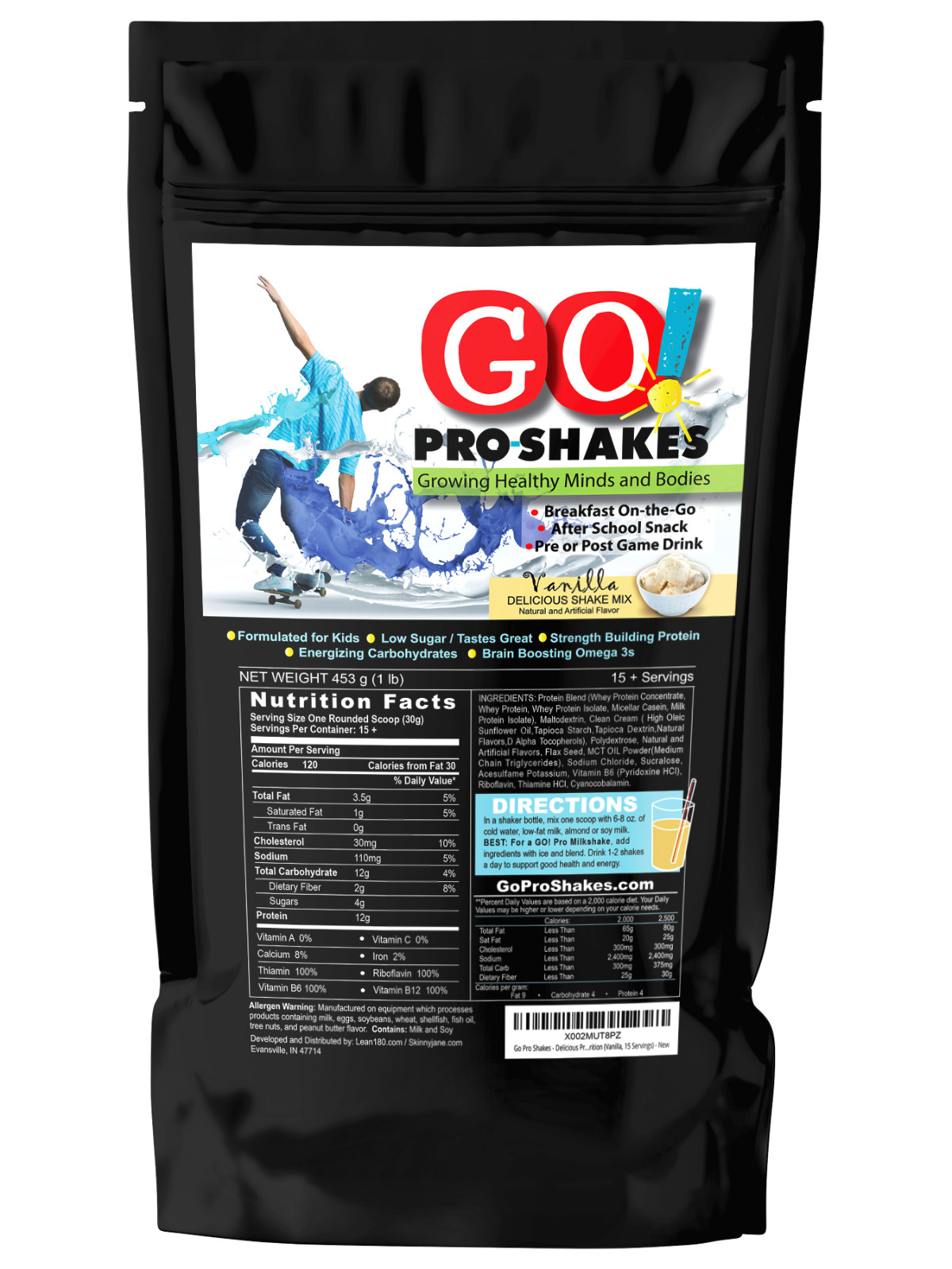 GO! Pro-Shakes for Kids Teens – Protein, Brain, Growth Support, Healthy Snack