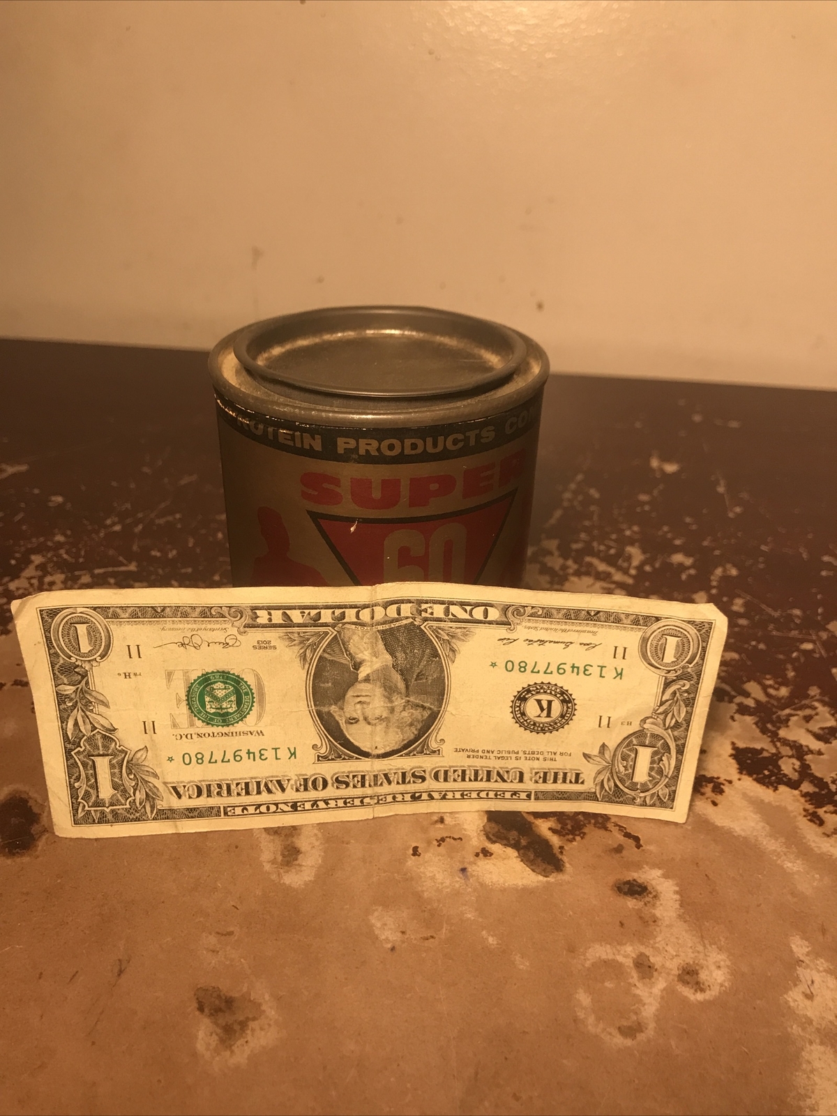 Vintage Protein Powder Container 11 Oz Super 60 Protein