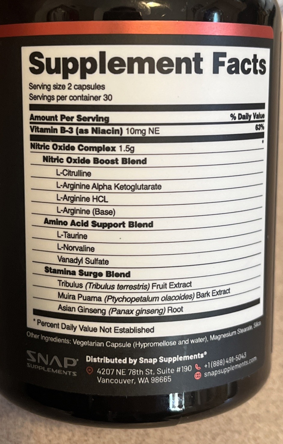 Nitric Oxide Booster Exp 12/26