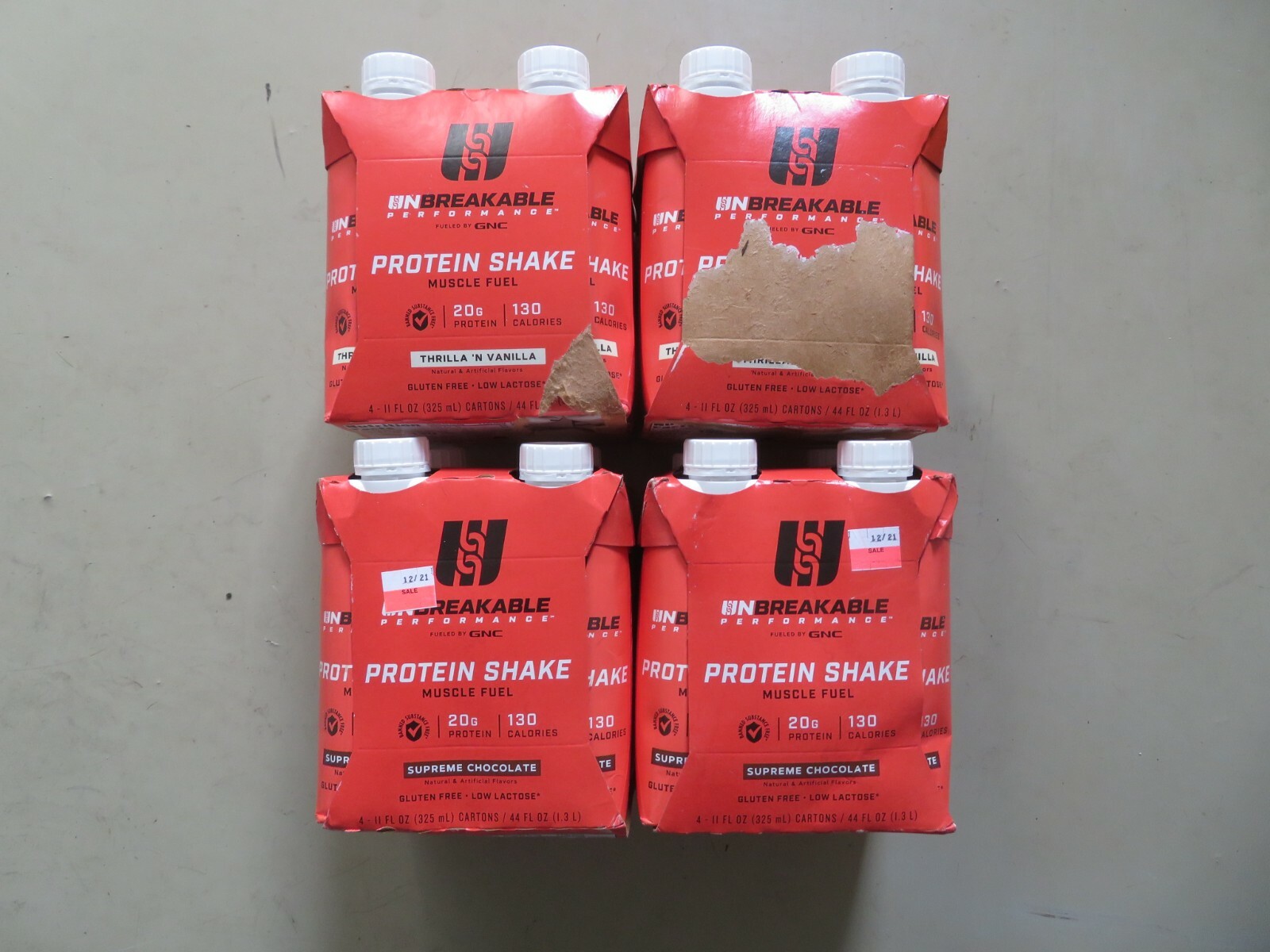 (16) GNC Unbreakable Performance Protein Shake Chocolate & Vanilla 11 Oz Each *D
