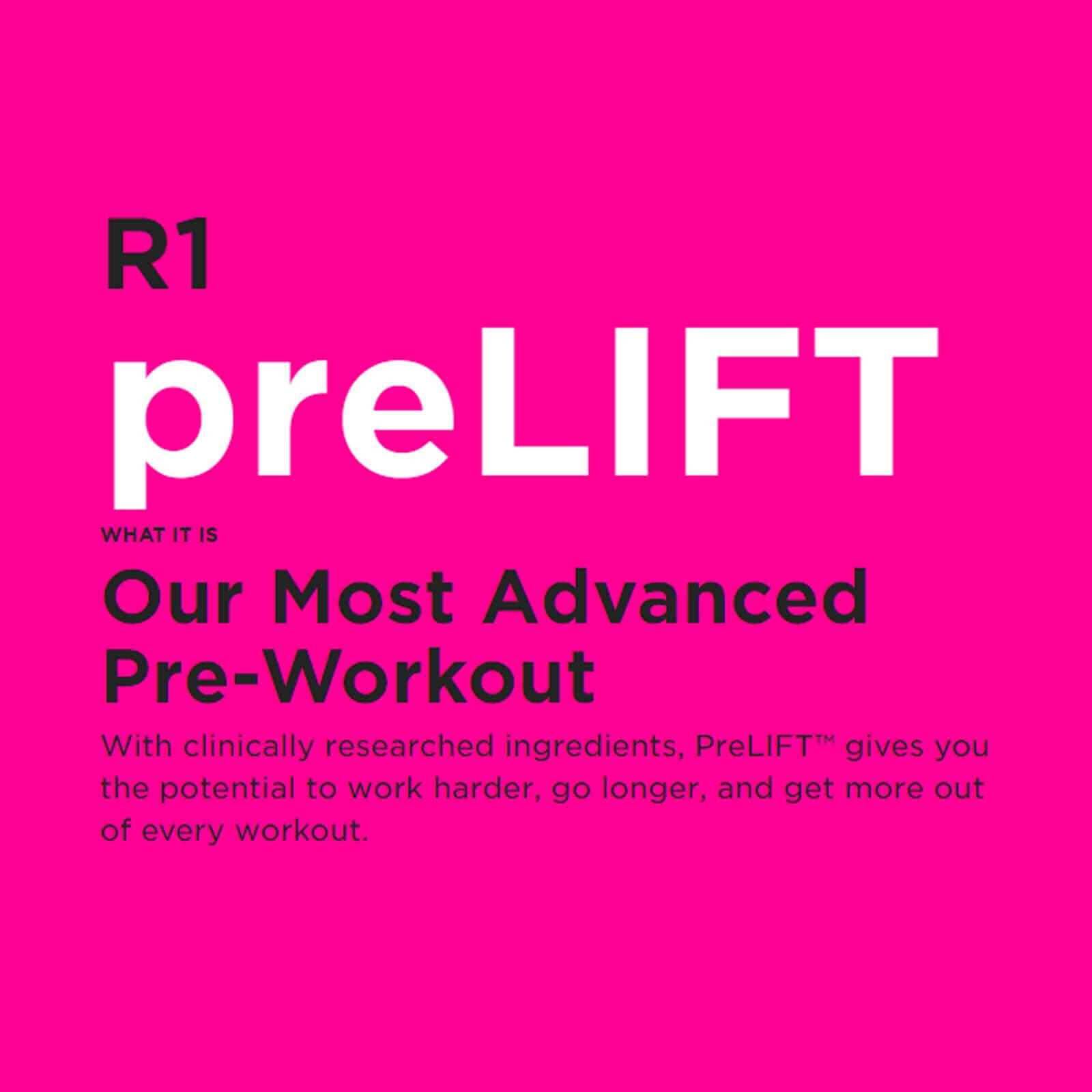 RULE 1 preLIFT Blue Raspberry High Intensity Pre Workout 450g