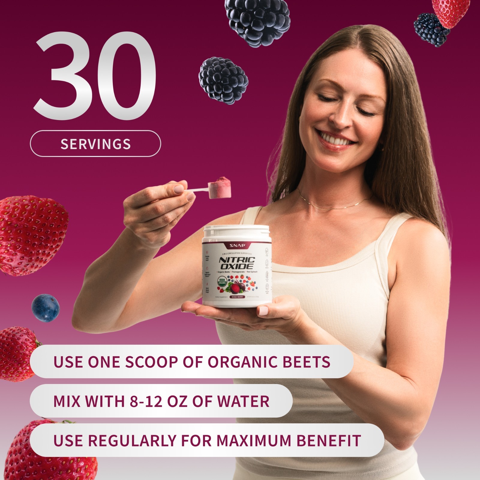 Organic Nitric Oxide Beet Root Powder or Pre Workout – Heart Health, Supports BP