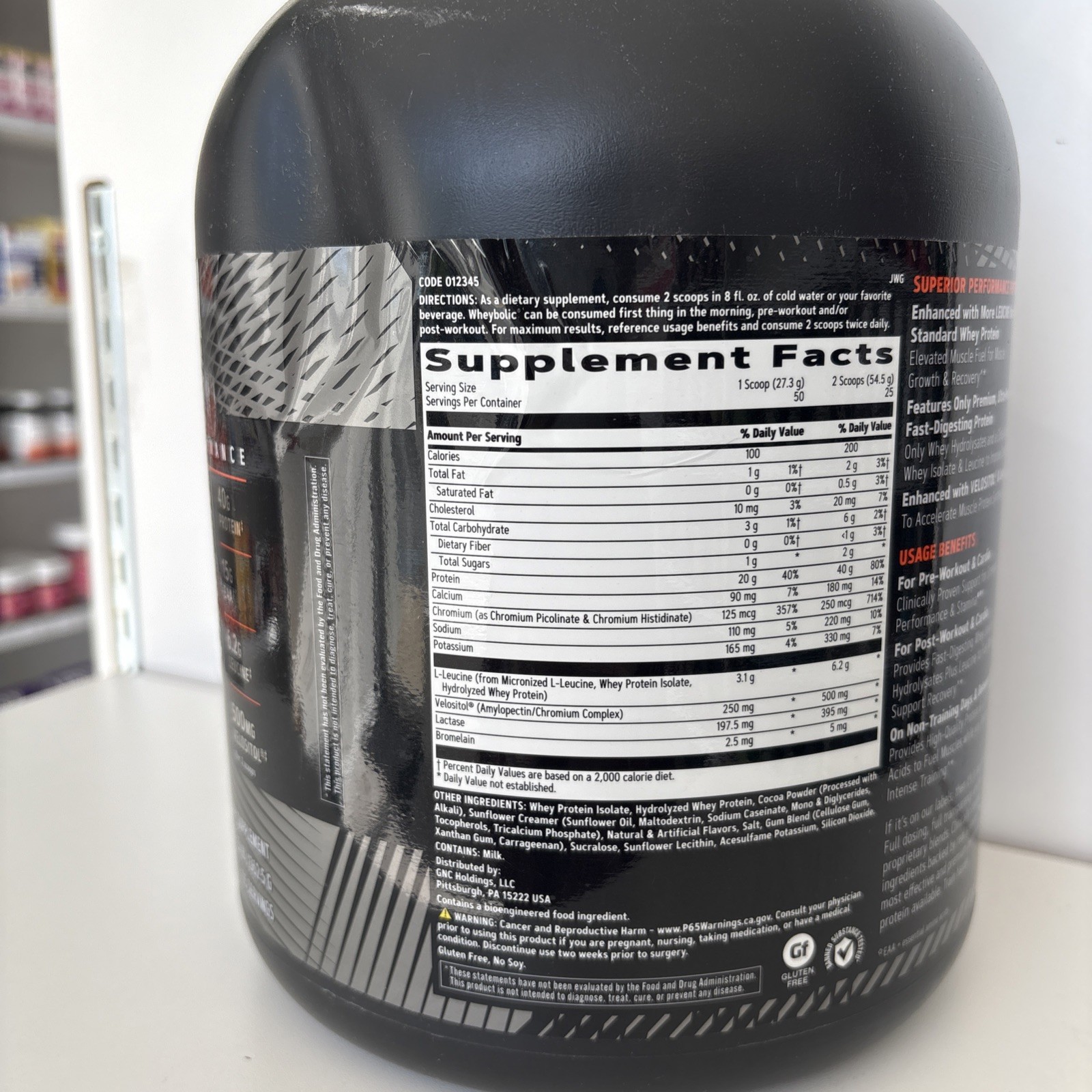 GNC AMP Wheybolic Protein Powder, Chocolate Fudge 3Lb Exp 5/2027