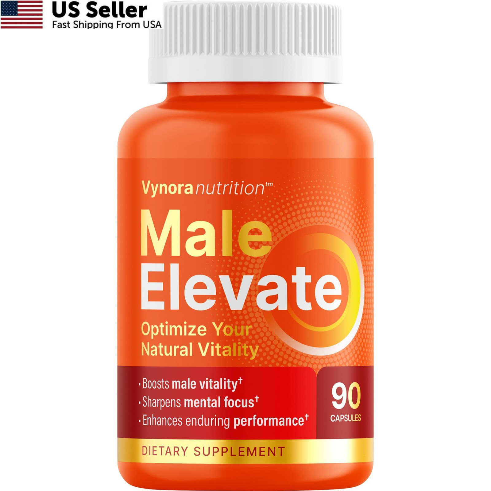 Testosterone Booster Supplement – Male Enhancing 90 Count (Pack of 1), Orange