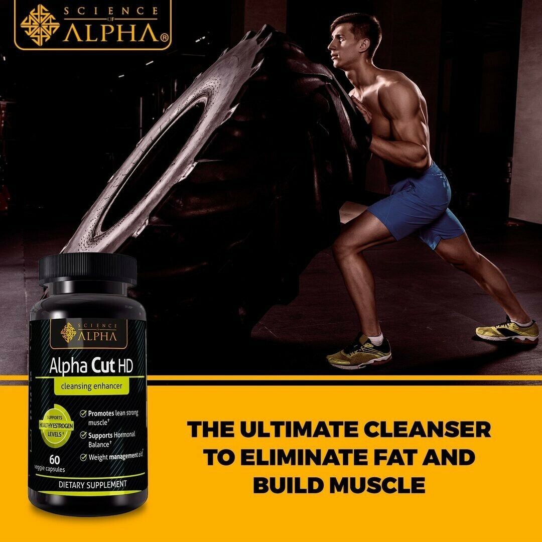 Science of Alpha – Alpha Cut HD Nitric Oxide Enhancer 60 Veggie Capsules Energy