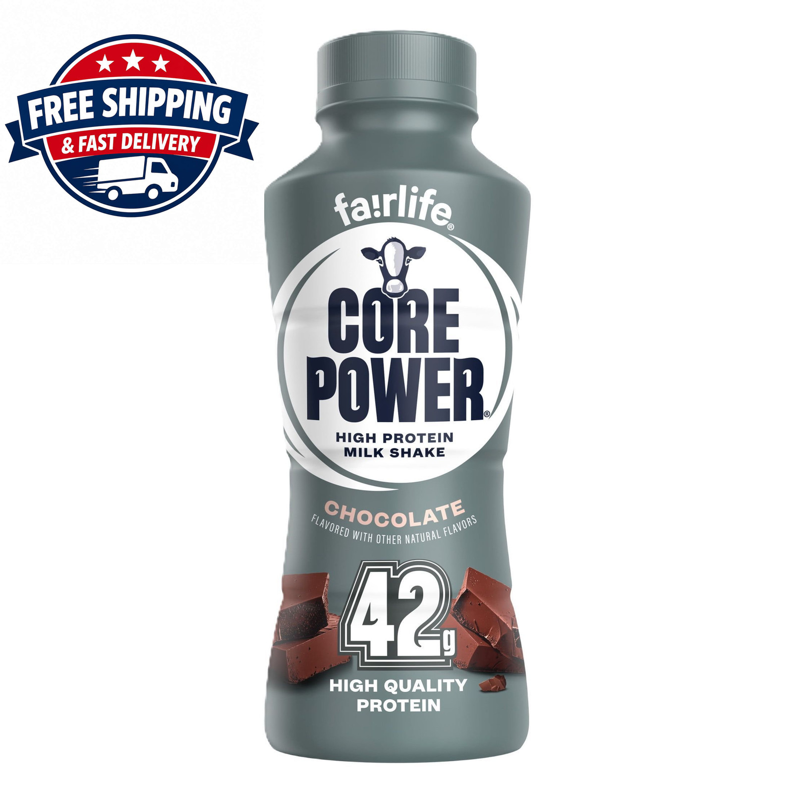 Core Power High Protein Shake, Chocolate, 42g Bottle, 14oz, 12 Pack