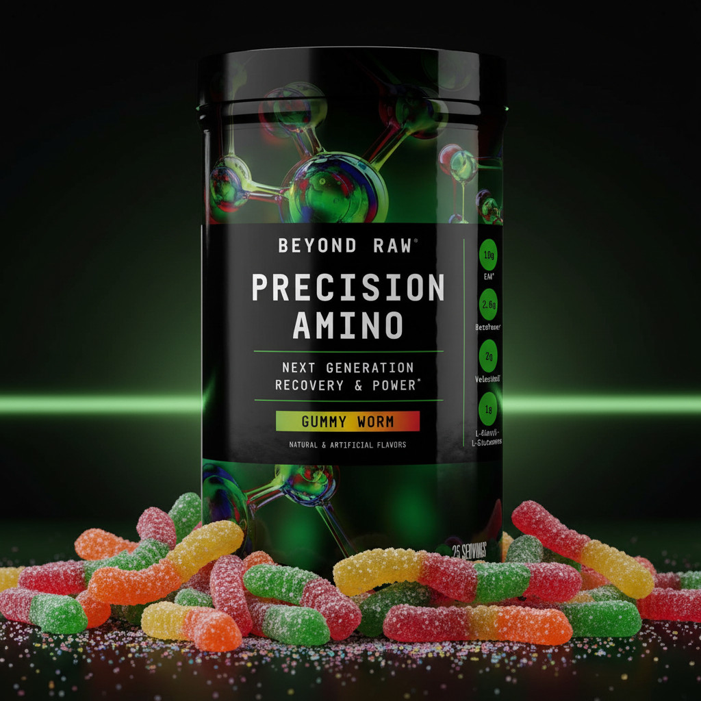 Beyond Raw Precision Amino Gummy Worm EAA Recovery & Power Supplement 25 Serving