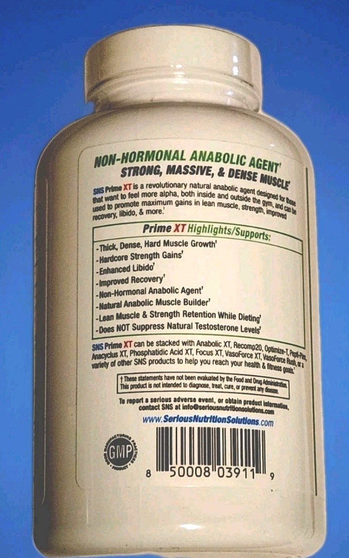 SNS Serious Nutrition Solutions PRIME XT Boost Muscle Strength Libido Test Anab
