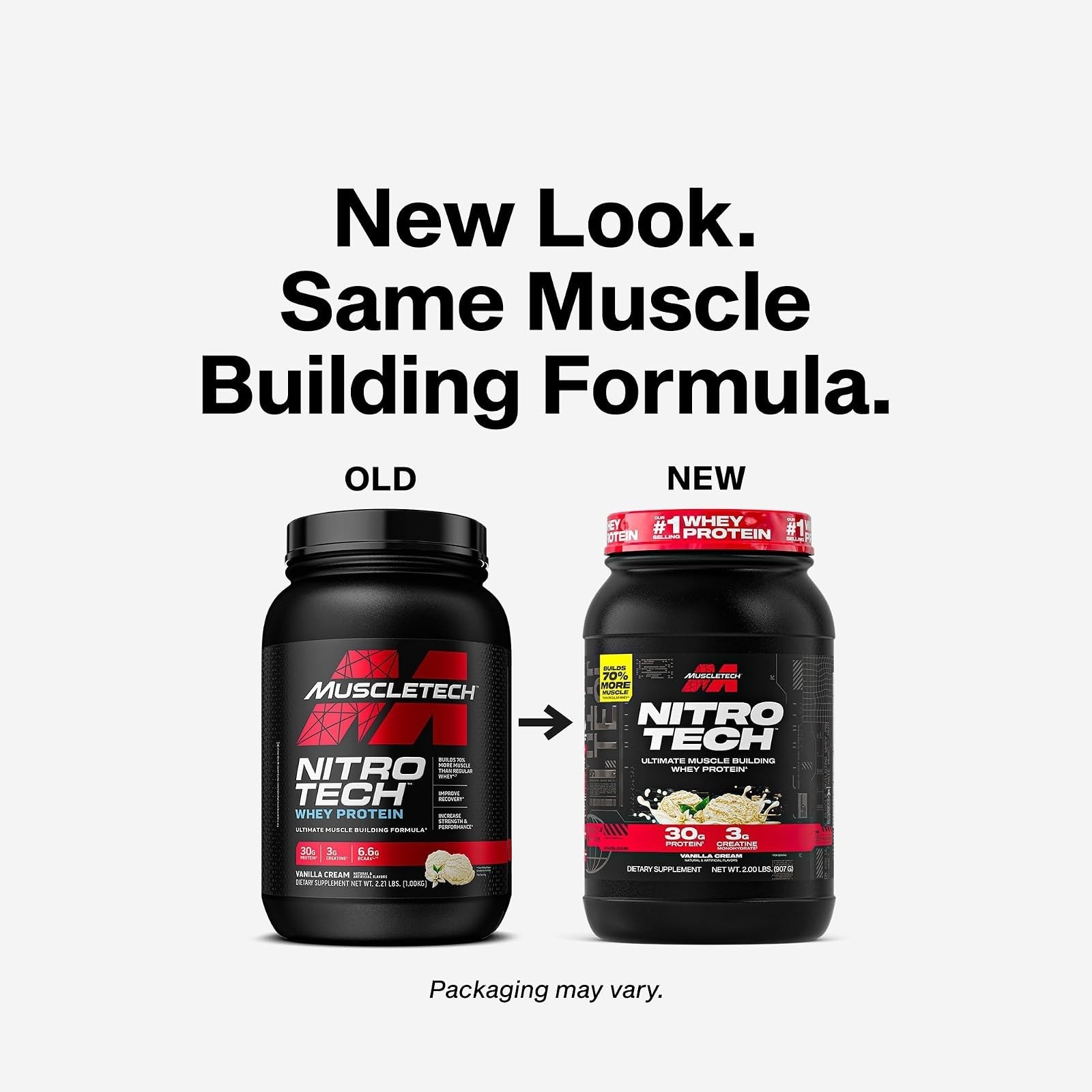 MuscleTech Nitro-Tech Whey Protein Powder Vanilla Cream 2.2 lb
