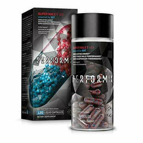 PERFORMIX SUPER MALE T v2X 120 Liquid caps Thermogenic Testosterone Boost Energy