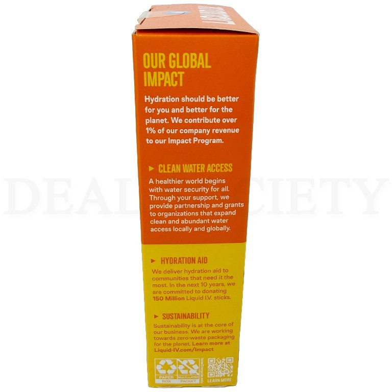 Liquid I.V. Hydration Multiplier + Immune Mango Passionfruit 6 Count Lot of 3
