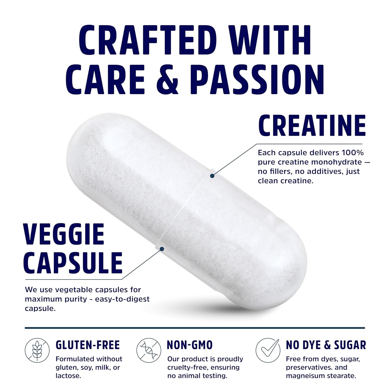 Vegan 5g Creatine Monohydrate Capsules 60 Servings 4 Caps per Serving Muscle