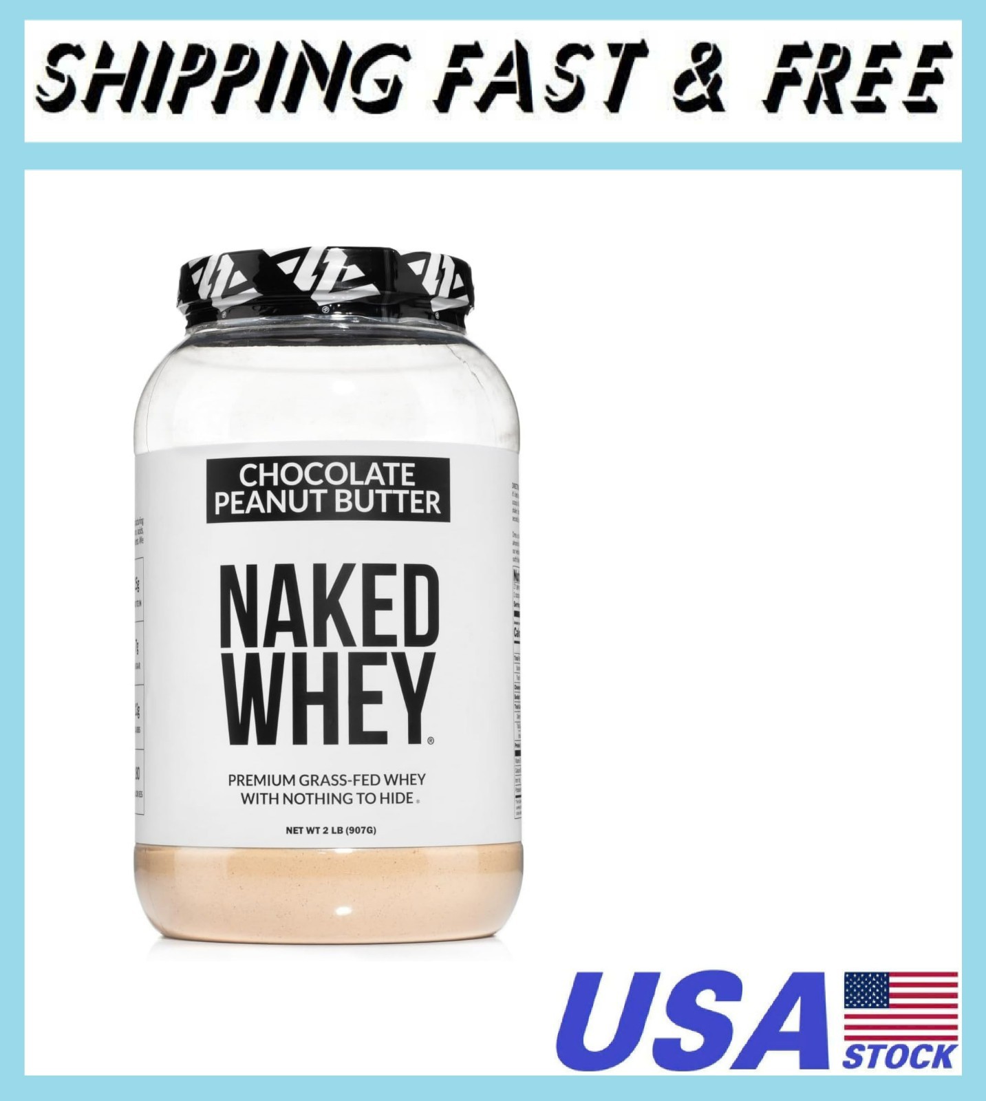 Whey Chocolate Peanut Butter Protein Powder, Grass Fed Whey, No GMO, No Soy