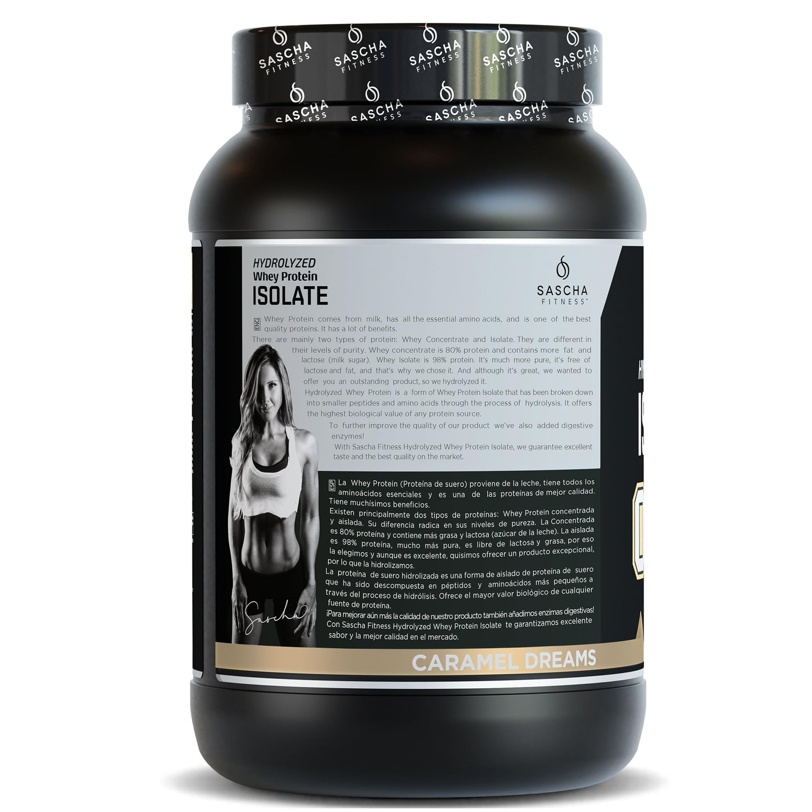 SASCHA FITNESS Hydrolyzed Whey Protein Isolate100% Grass-Fed 2.11 Pounds Cara…