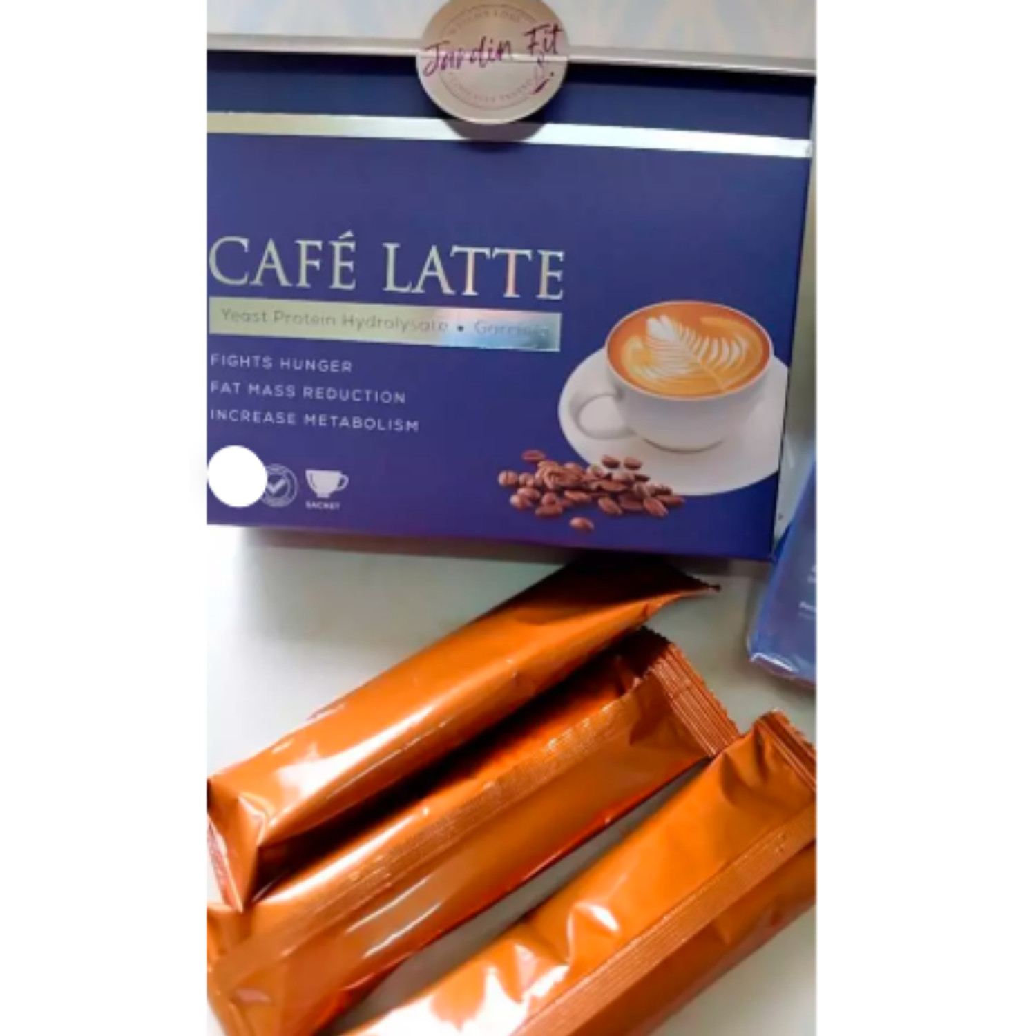 Jardin Pharma Cafe Latte No Sugar Added Coffee Mix with Fiber &Protein 10sachet
