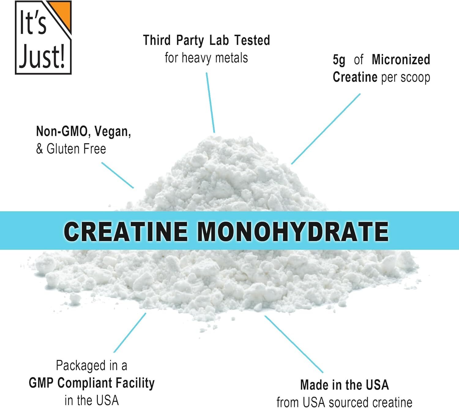 Pure Creatine Monohydrate Powder 5G per Serving (Unflavored 500G / 100 Servings)