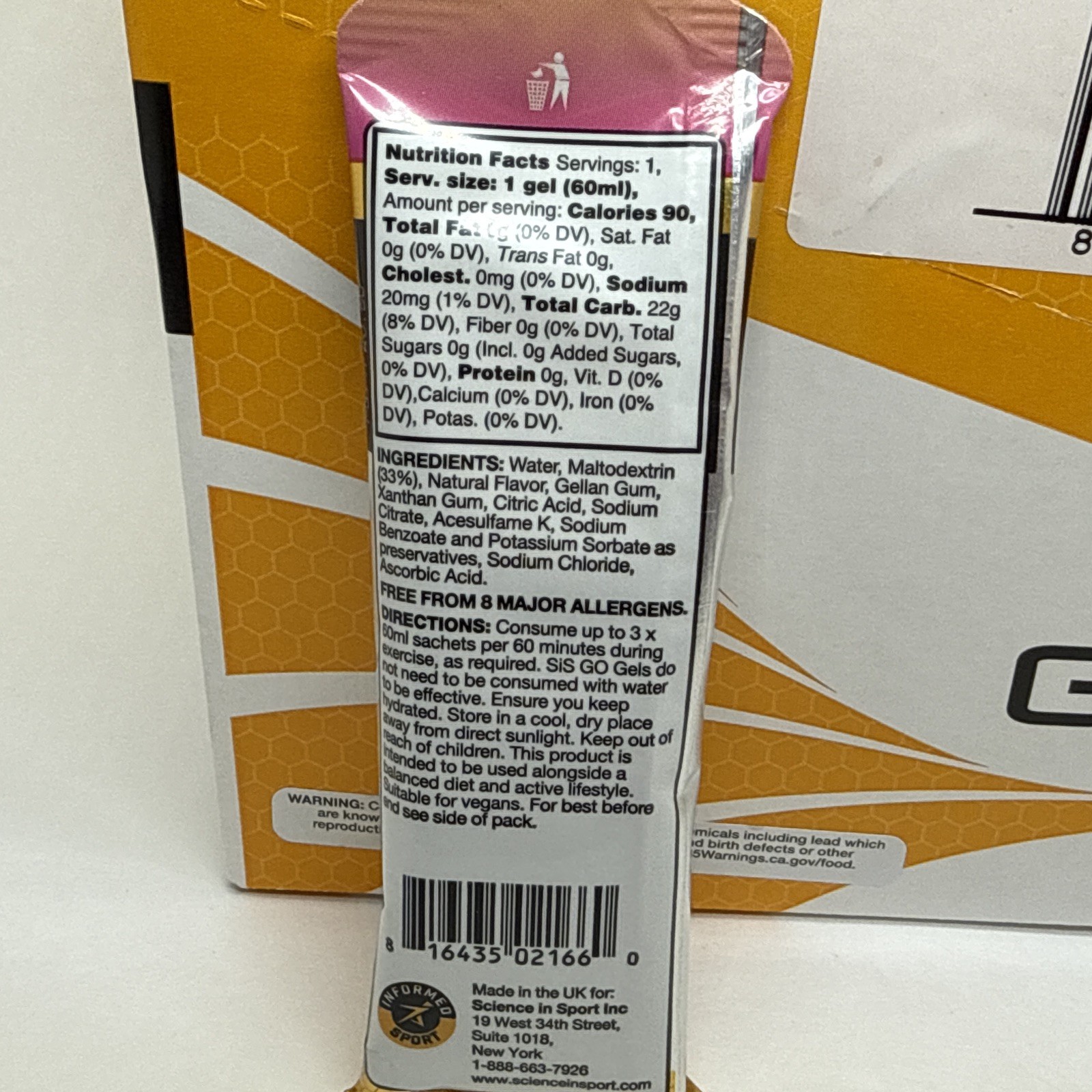 30 Pack Science in Sport Energy Gel SIS Go Isotonic Energy TUTTI FRUTTI BB 08/26