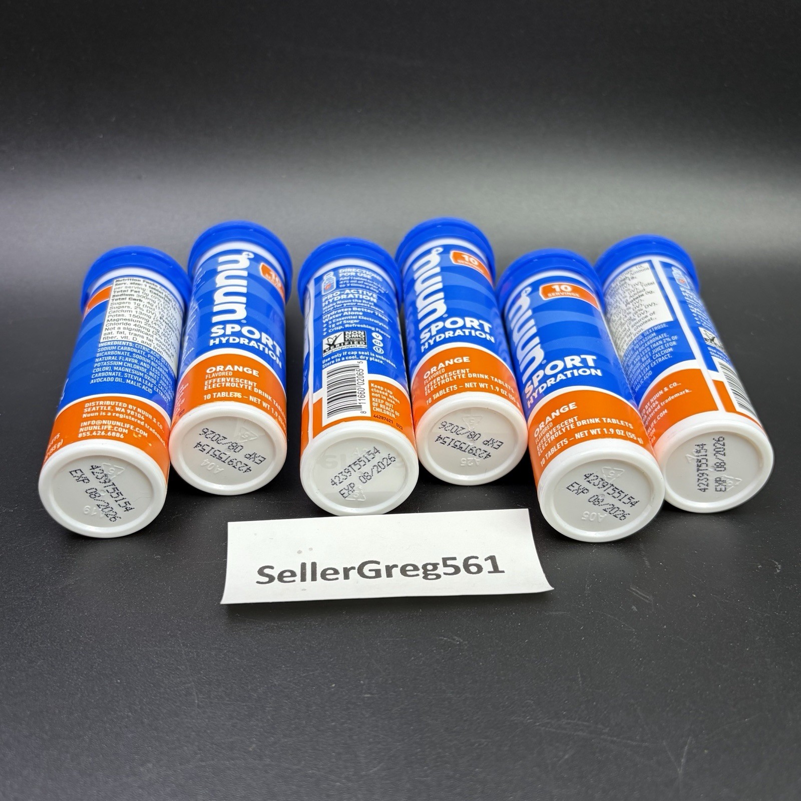 Nuun Sport Electrolyte Tablets Orange – 60 Count Pack (6 Tubes) EXP 8/26