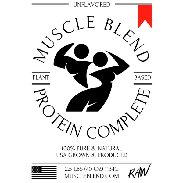 Muscle Blend Protein Complete, USA, 48 oz Pouch , All Natural, UNFLAVORED