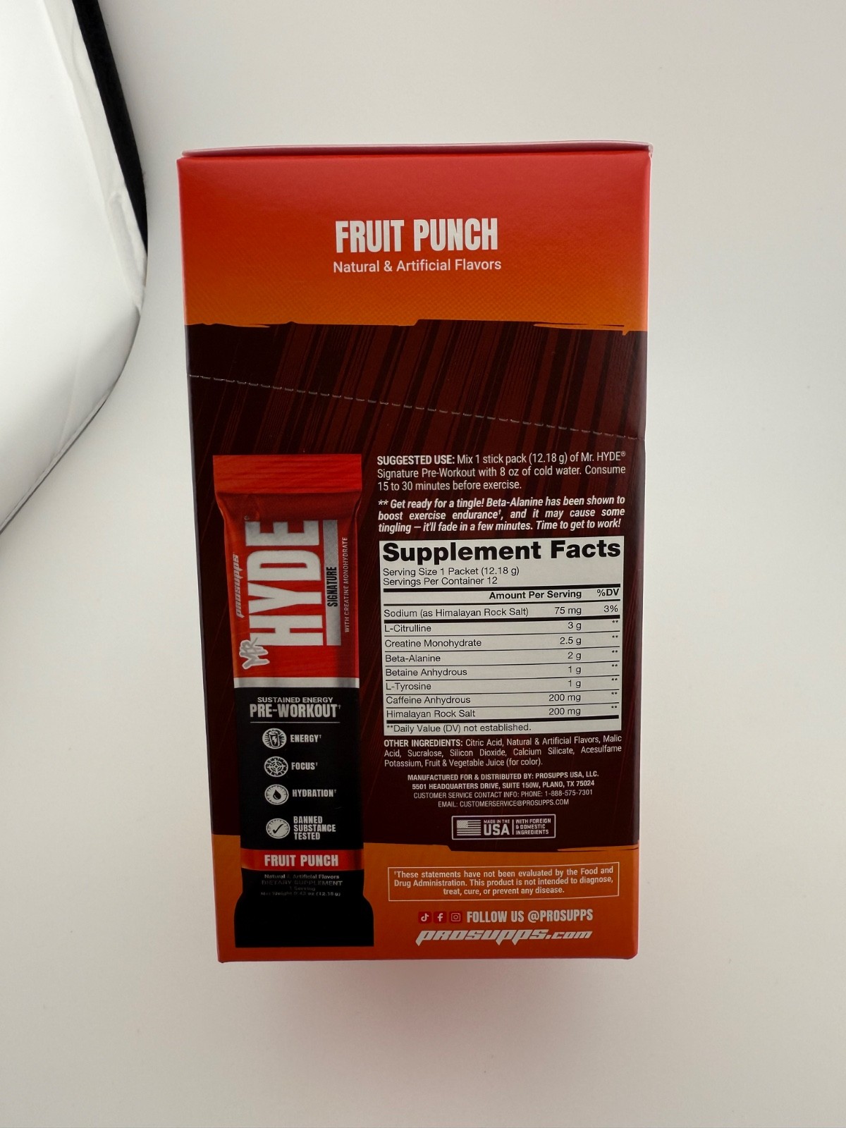 ProSupps Mr. Hyde Signature Pre Workout Drink Mix 12 Ct. Fruit Punch