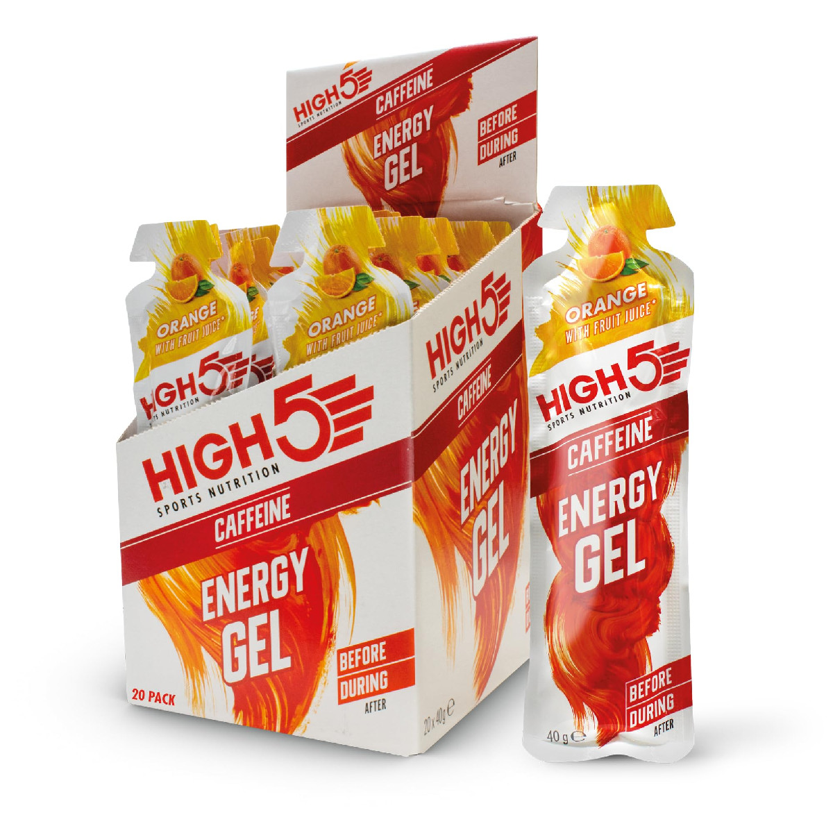 High5 High 5 Energy Gel Plus – 20 X 38G Sachet – Orange