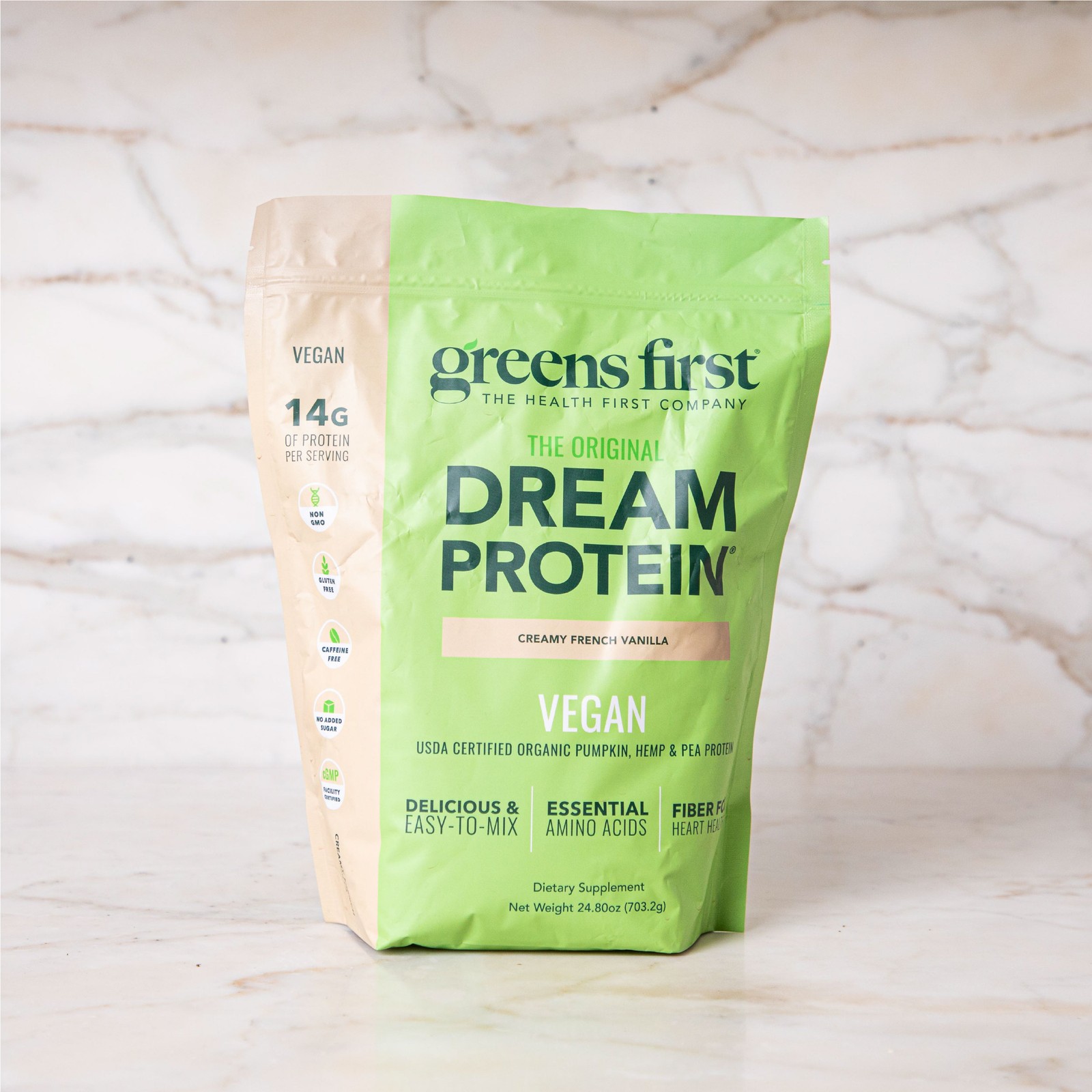Greens First Dream Protein Plant-Based Vegan Powder – USDA Organic Pumpkin, Hemp